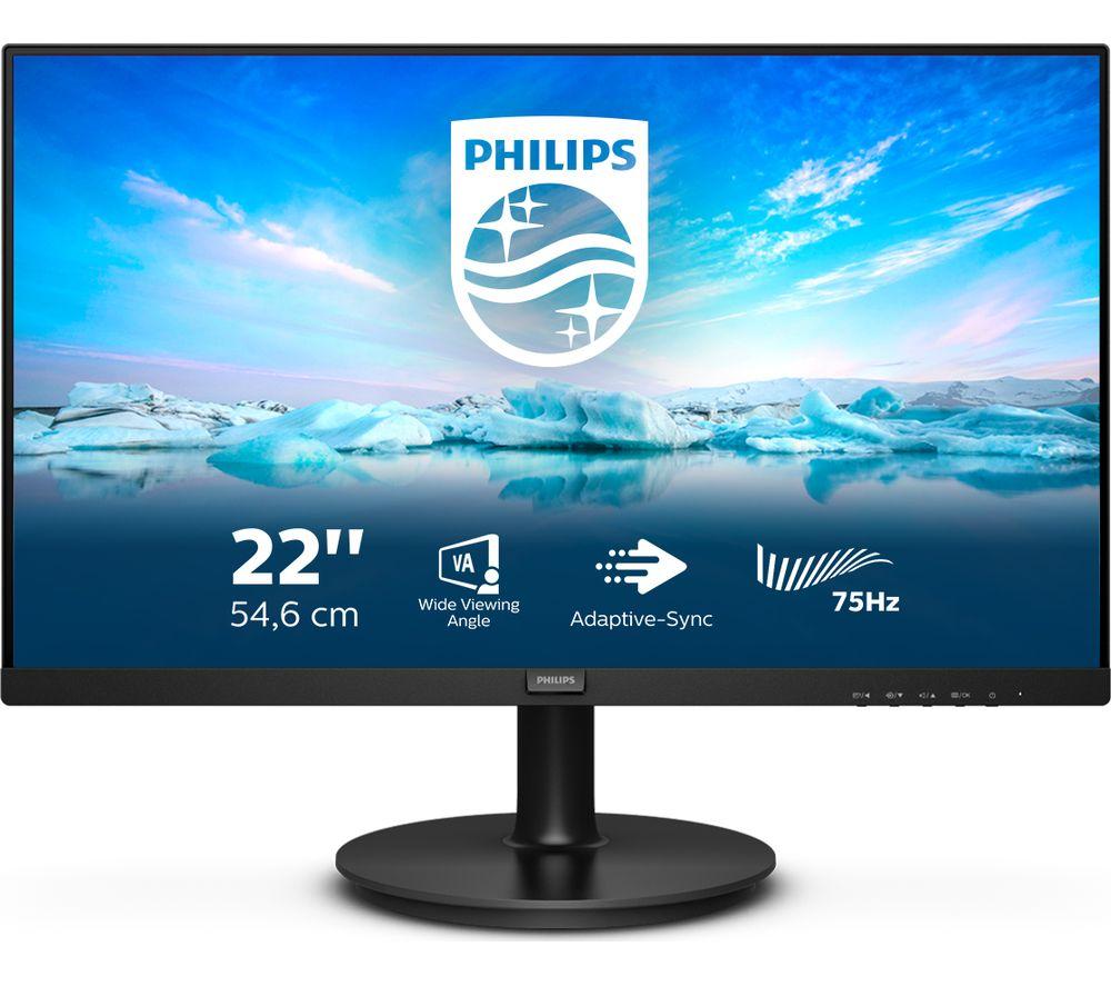 PHILIPS 222V8LA Full HD 22 LCD Monitor - Black, Black