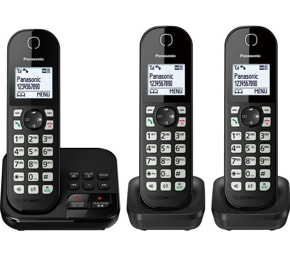 PANASONIC KX-TGC463EB Cordless Phone - Triple Handsets - Black image number 2 of 4