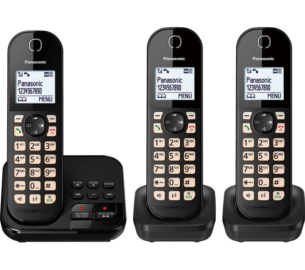 PANASONIC KX-TGC463EB Cordless Phone - Triple Handsets - Black image number 3 of 4