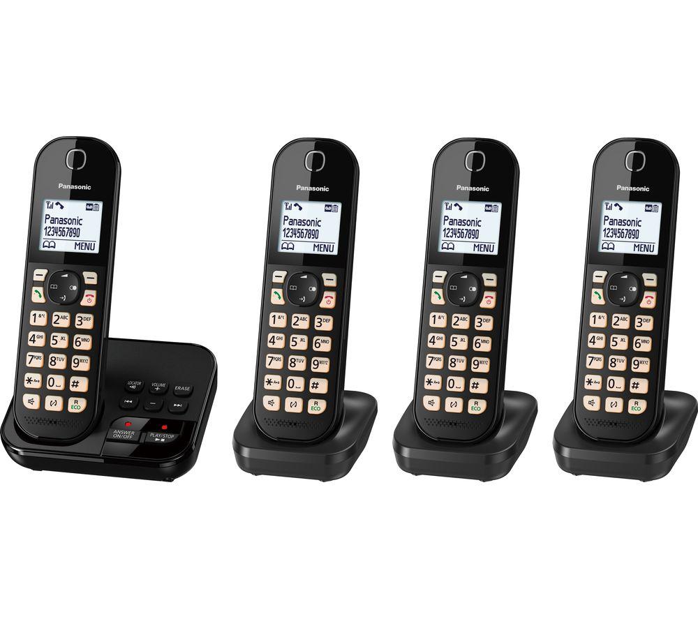 PANASONIC KX-TGC464EB Cordless Phone - Quad Handsets, Black