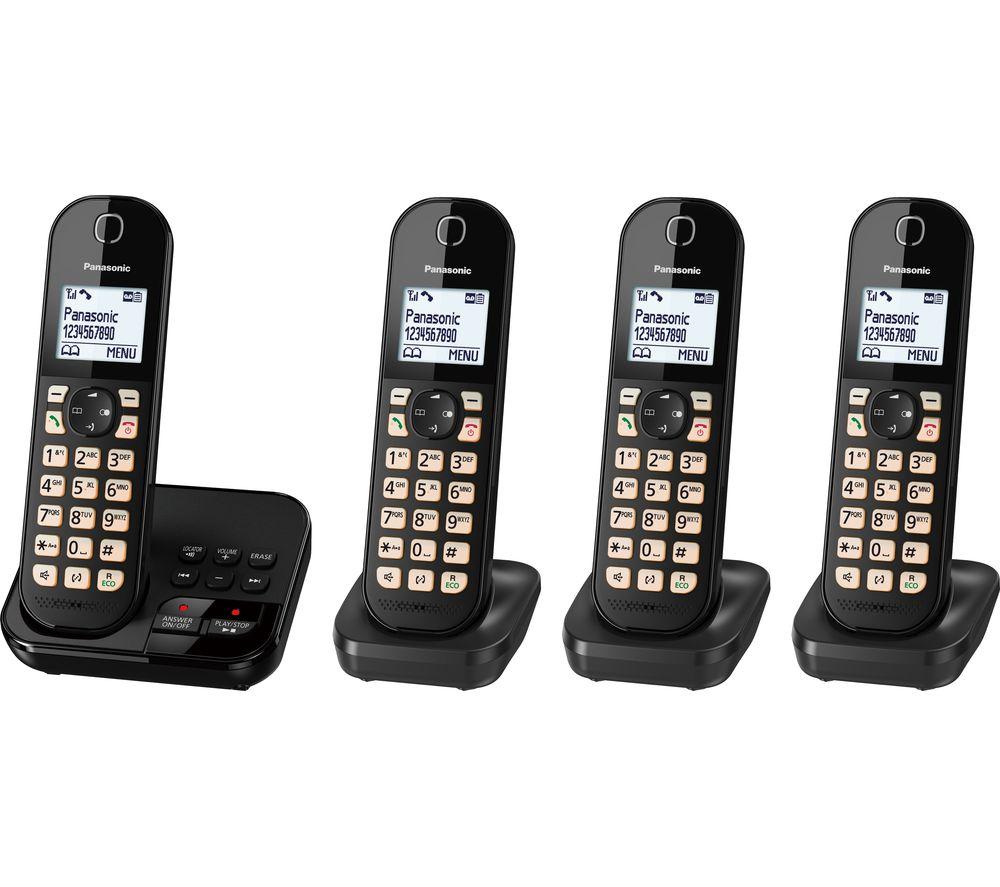 PANASONIC KX-TGC464EB Cordless Phone - Quad Handsets Black