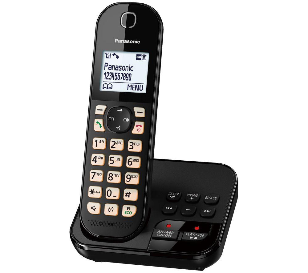 PANASONIC KX-TGC460EB Cordless Phone - Black, Black