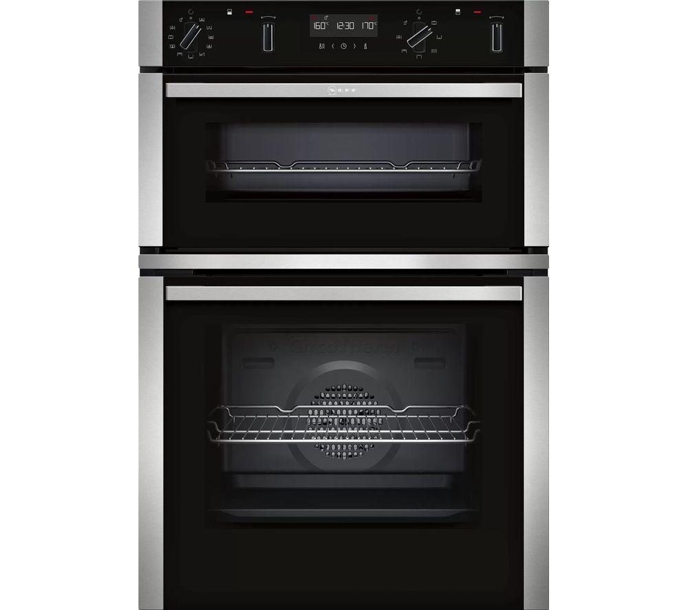 NEFF N50 U2ACM7HH0B Electric Double Smart Oven - Stainless Steel, Stainless Steel