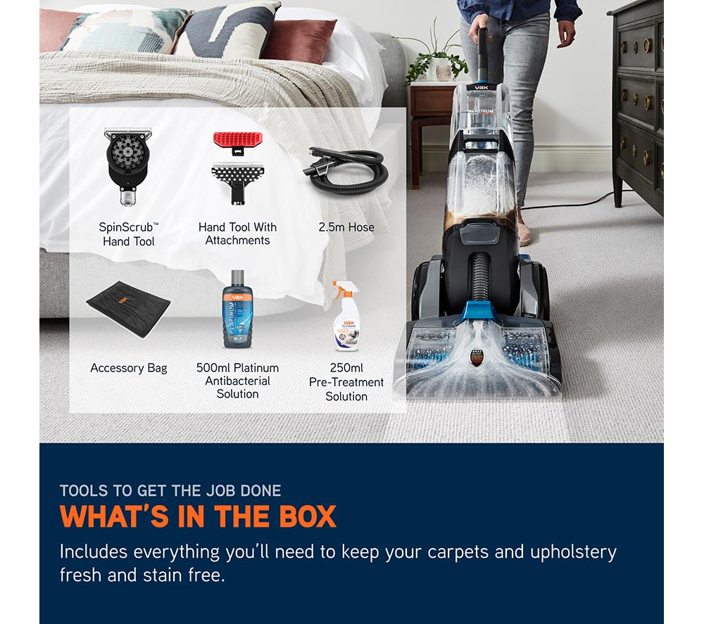 VAX Platinum SmartWash 1-1-142257 Upright Carpet Cleaner - Charcoal & Blue image number 10 of 10