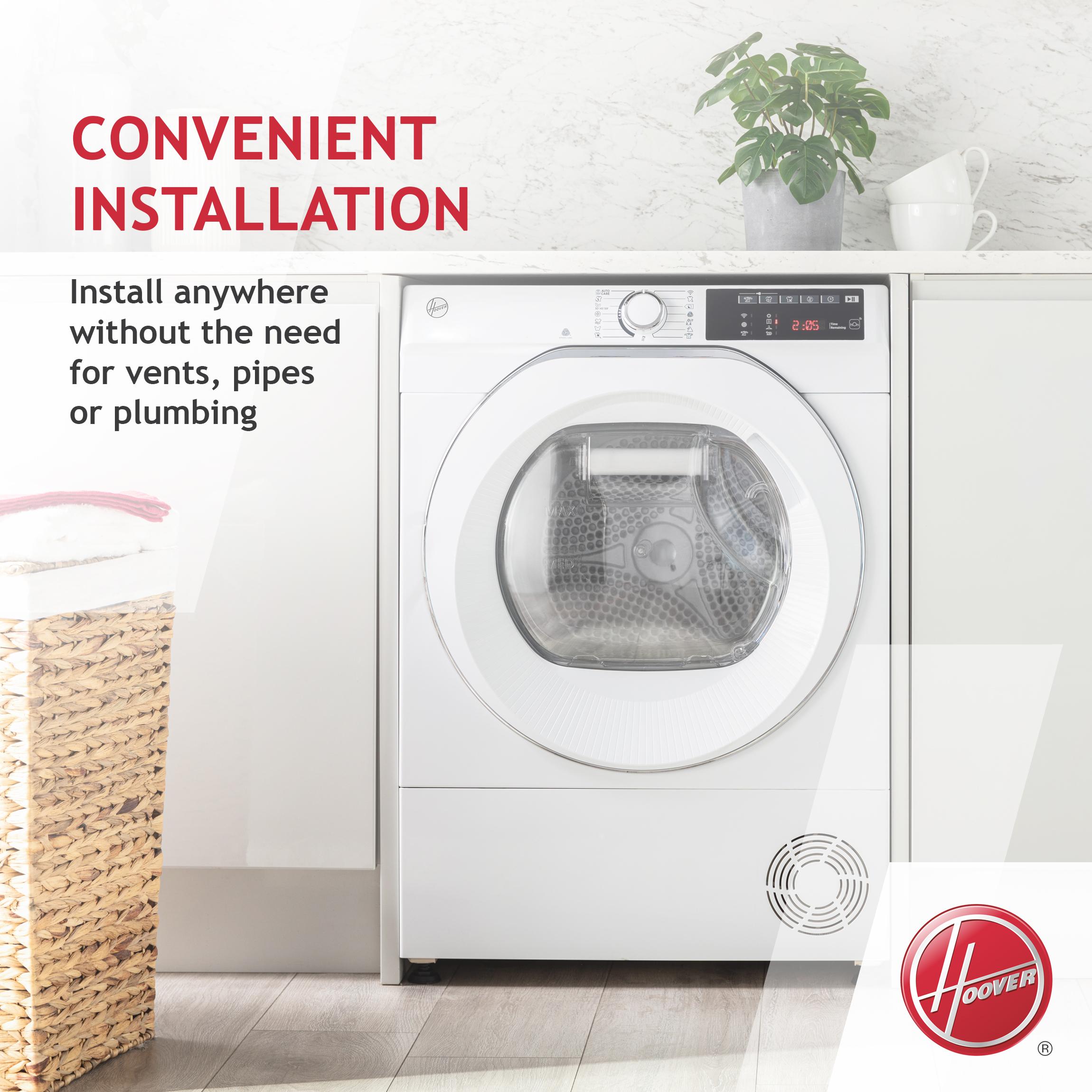 HOOVER BHTDH7A1TCE WiFi-enabled Integrated 7 kg Heat Pump Tumble Dryer image number 2 of 6