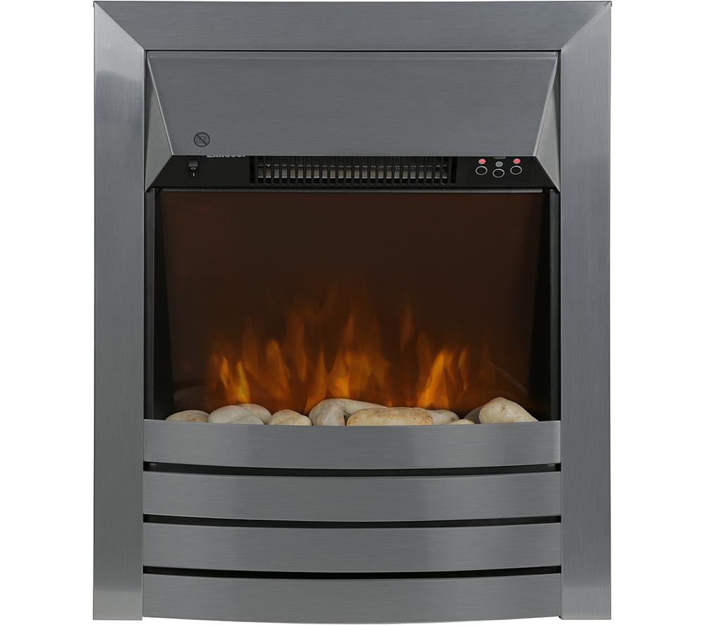 ZANUSSI ZEFIST1001S Wall Mounted Electric Fireplace - Stainless Steel Stainless Steel