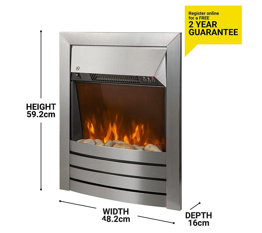 Buy ZANUSSI ZEFIST1001S Wall Mounted Electric Fireplace - Stainless Steel |  Currys