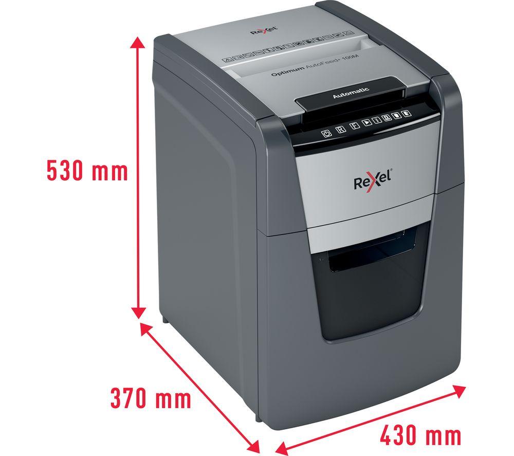 REXEL Optimum AutoFeed+ 100M Micro Cut Paper Shredder image number 3 of 11