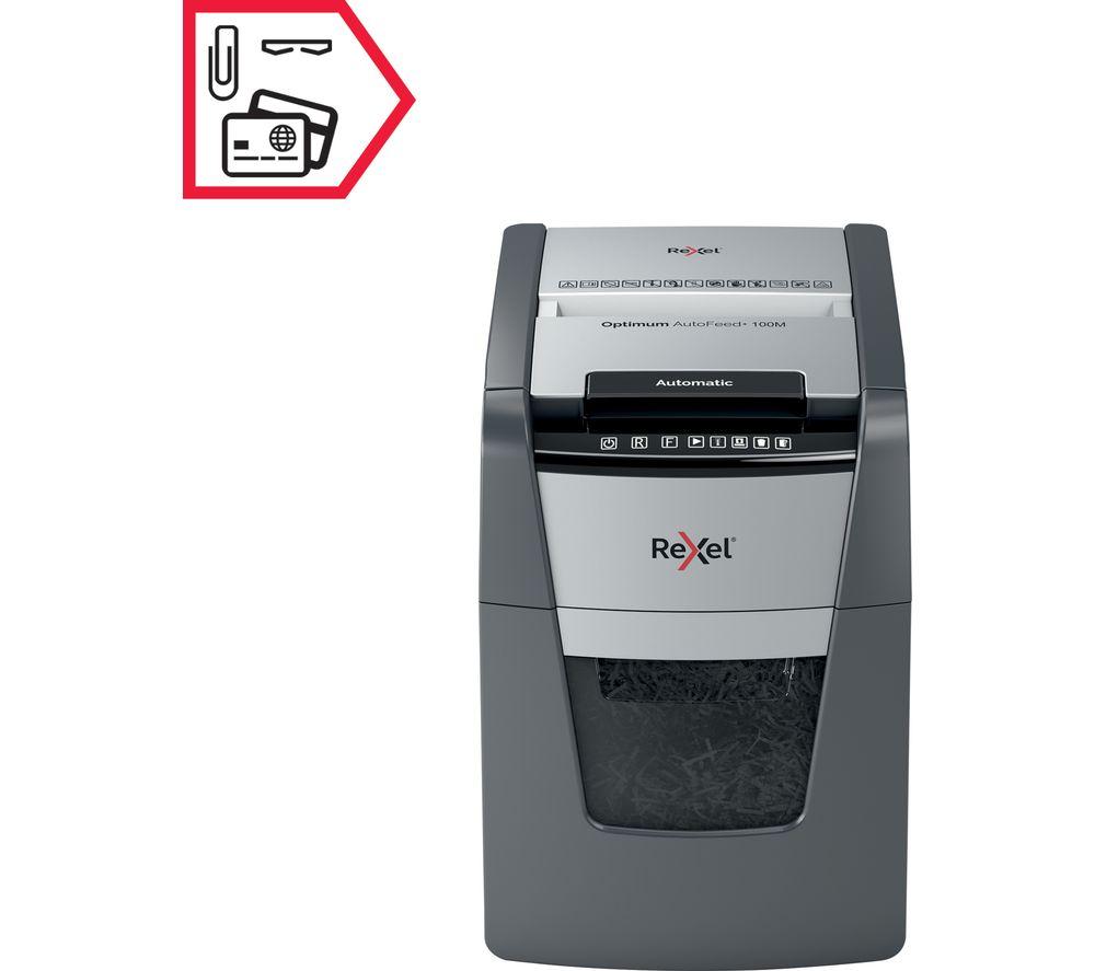 REXEL Optimum AutoFeed+ 100M Micro Cut Paper Shredder image number 6 of 11