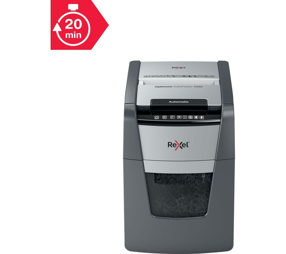 REXEL Optimum AutoFeed+ 100M Micro Cut Paper Shredder image number 9 of 11