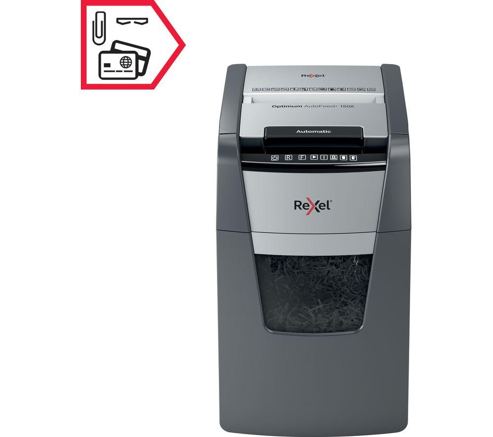 REXEL Optimum AutoFeed+ 150X Cross Cut Paper Shredder image number 7 of 12