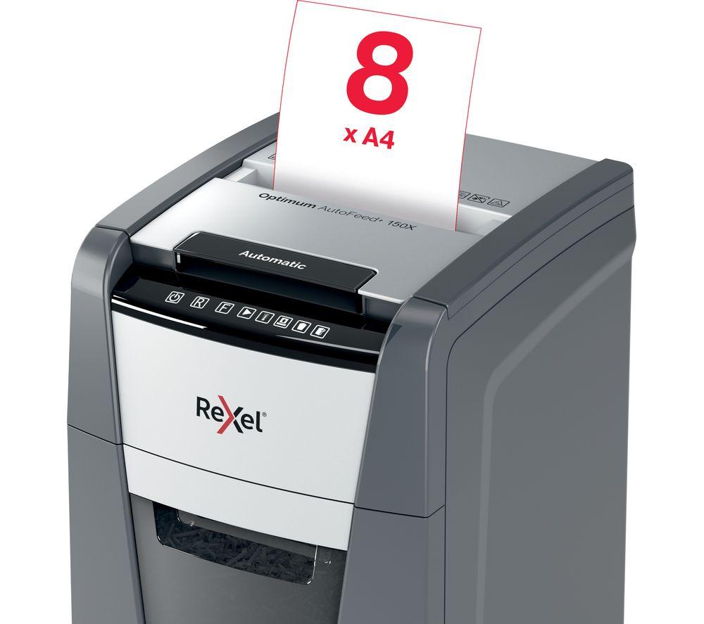REXEL Optimum AutoFeed+ 150X Cross Cut Paper Shredder image number 9 of 12
