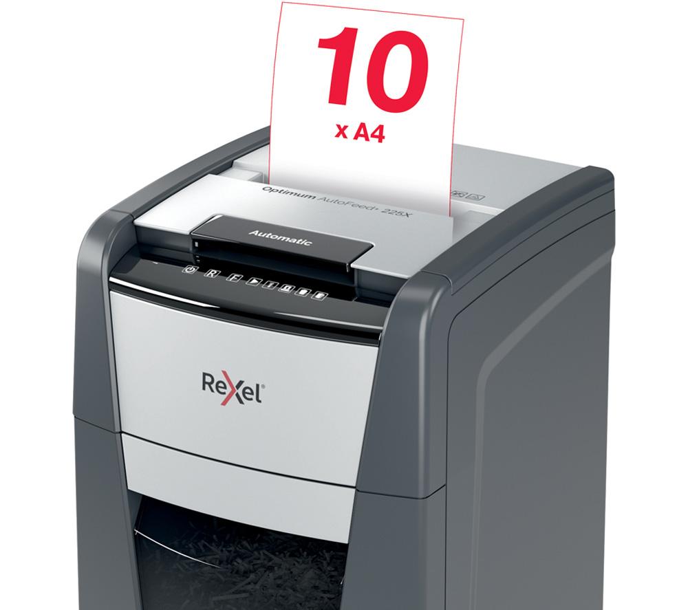 REXEL Optimum AutoFeed+ 225X Cross Cut Paper Shredder image number 8 of 13