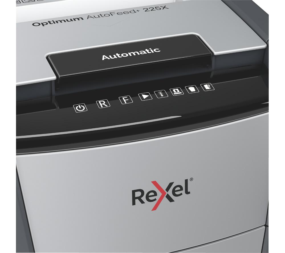 REXEL Optimum AutoFeed+ 225X Cross Cut Paper Shredder image number 11 of 13