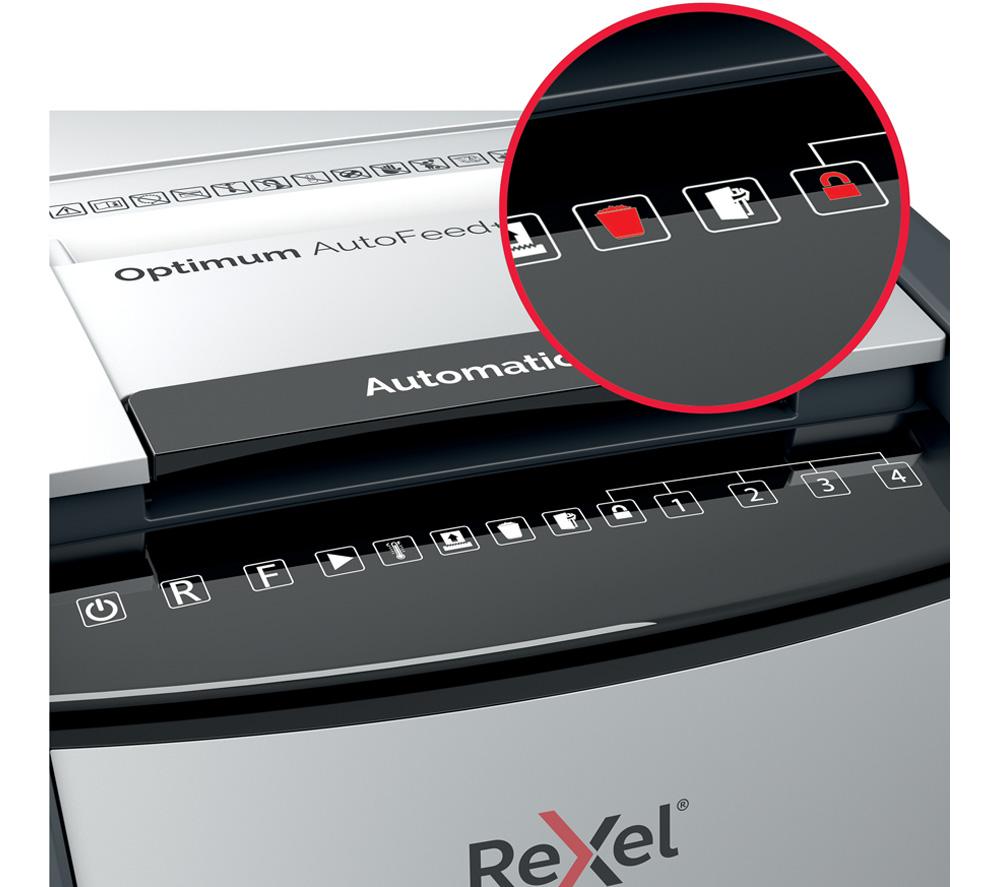 REXEL Optimum AutoFeed+ 225X Cross Cut Paper Shredder image number 12 of 13