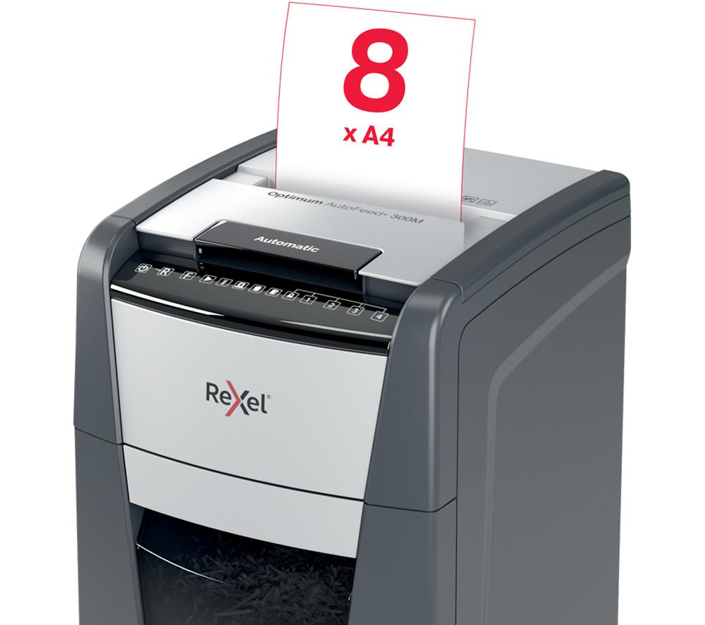 REXEL Optimum AutoFeed+ 300M Micro Cut Paper Shredder image number 8 of 12
