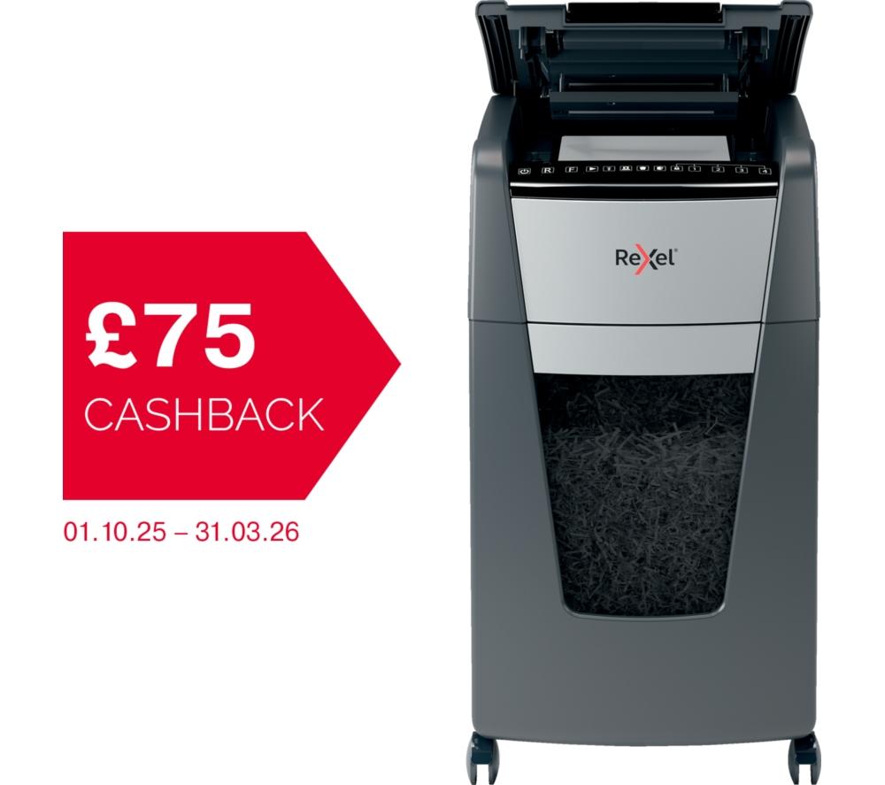 REXEL Optimum AutoFeed+ 300X Cross Cut Paper Shredder image number 2 of 12