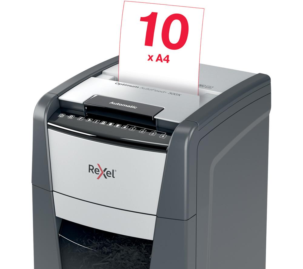 REXEL Optimum AutoFeed+ 300X Cross Cut Paper Shredder image number 8 of 12