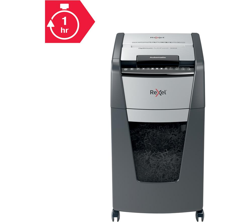 REXEL Optimum AutoFeed+ 300X Cross Cut Paper Shredder image number 9 of 12