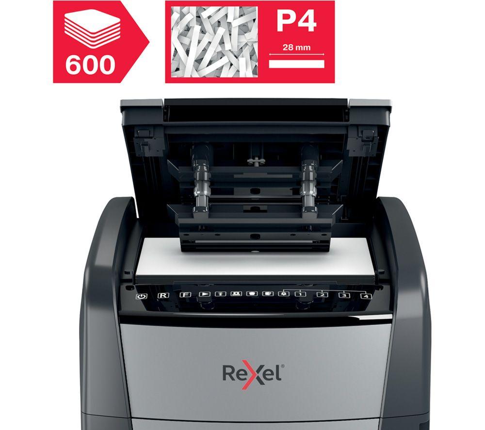 REXEL Optimum AutoFeed+ 600X Cross Cut Paper Shredder image number 7 of 12
