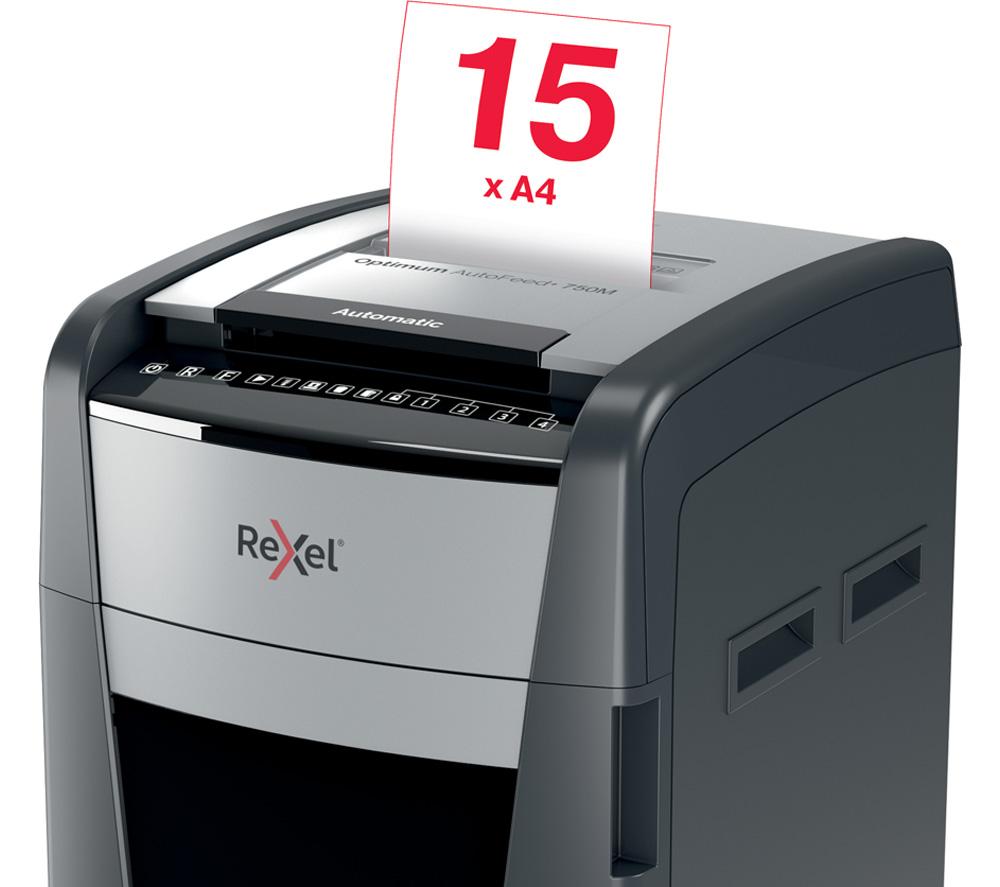 REXEL Optimum AutoFeed+ 750M Micro Cut Paper Shredder image number 8 of 12