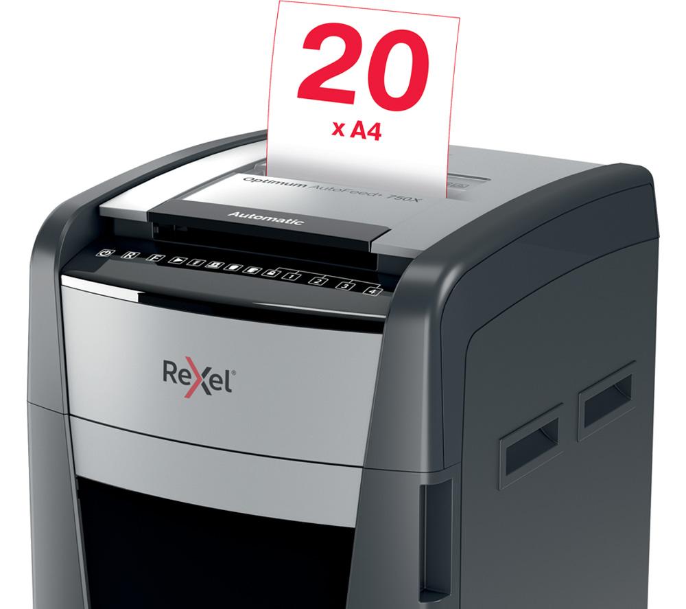 REXEL Optimum AutoFeed+ 750X Cross Cut Paper Shredder image number 8 of 12