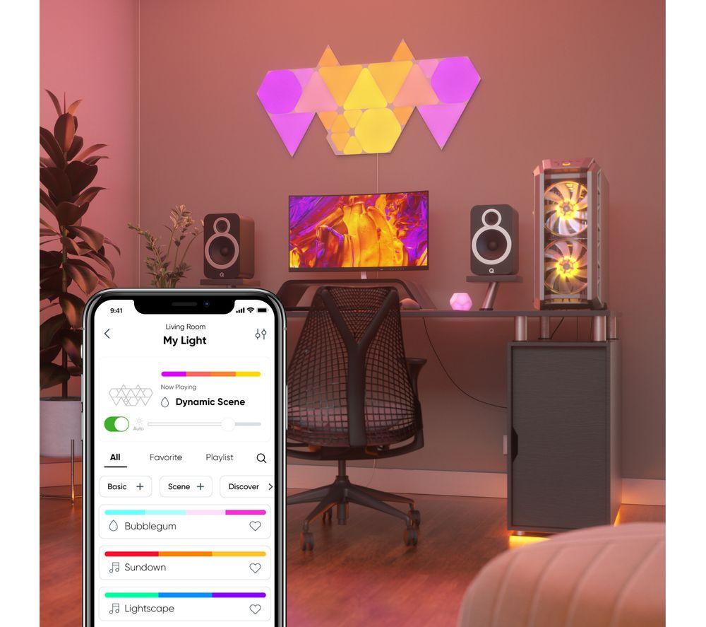 NANOLEAF Shapes Triangle Smart Lights Starter Kit - Pack of 15 image number 5 of 13