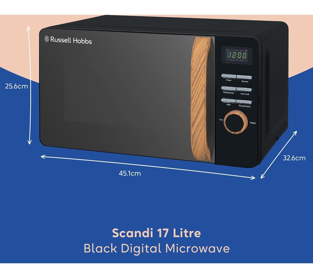RUSSELL HOBBS Scandi RHMD714B-N Compact Solo Microwave - Black image number 3 of 9
