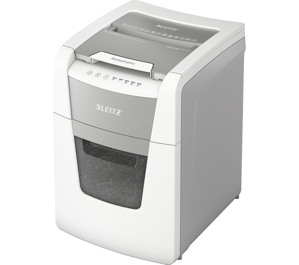 Image of LEITZ IQ AutoFeed Small Office 100 P5 Micro Cut Paper Shredder