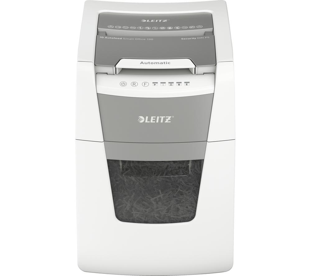 LEITZ IQ AutoFeed Small Office 100 P5 Micro Cut Paper Shredder image number 3 of 15