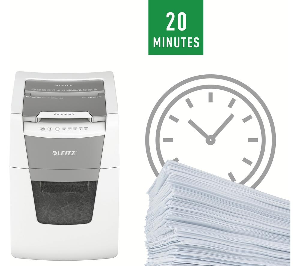 LEITZ IQ AutoFeed Small Office 100 P5 Micro Cut Paper Shredder image number 9 of 15