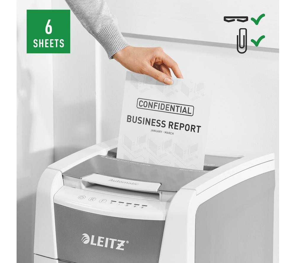 LEITZ IQ AutoFeed Small Office 100 P5 Micro Cut Paper Shredder image number 11 of 15