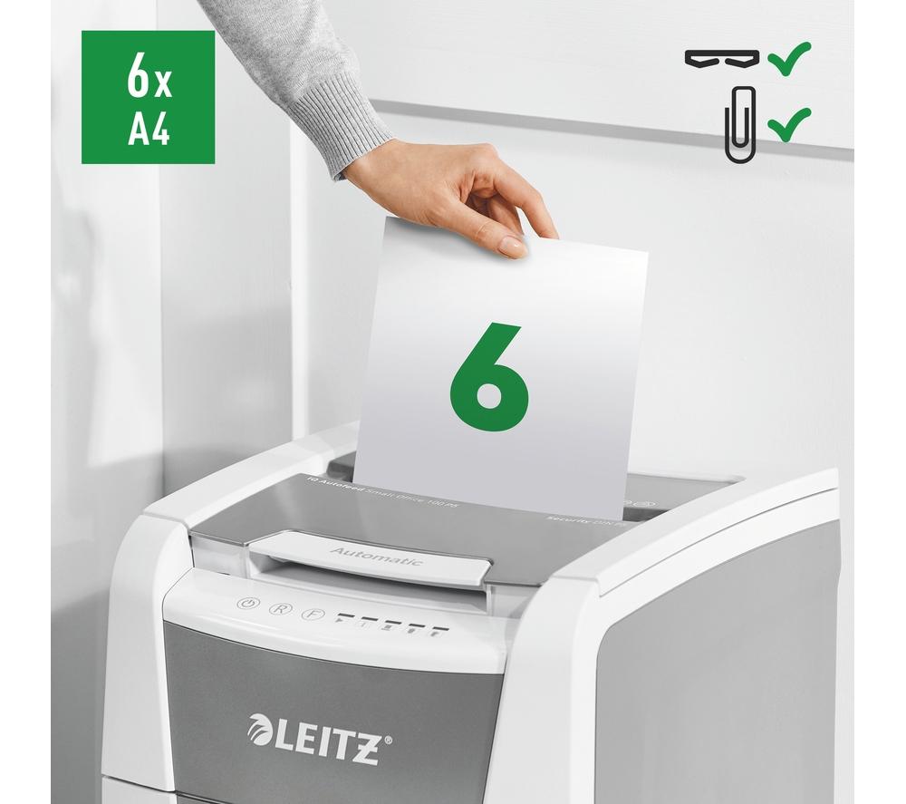 LEITZ IQ AutoFeed Small Office 100 P5 Micro Cut Paper Shredder image number 12 of 15