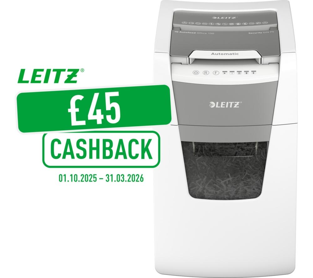 LEITZ IQ AutoFeed Office 150 P5 Micro Cut Paper Shredder image number 2 of 15