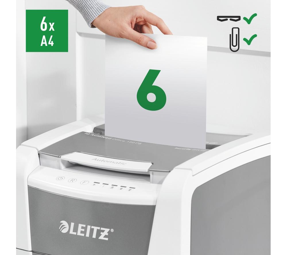 LEITZ IQ AutoFeed Office 150 P5 Micro Cut Paper Shredder image number 12 of 15