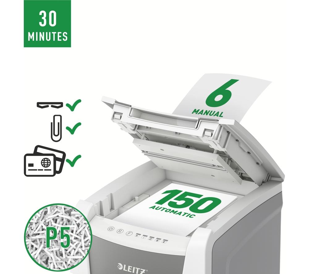 LEITZ IQ AutoFeed Office 150 P5 Micro Cut Paper Shredder image number 13 of 15