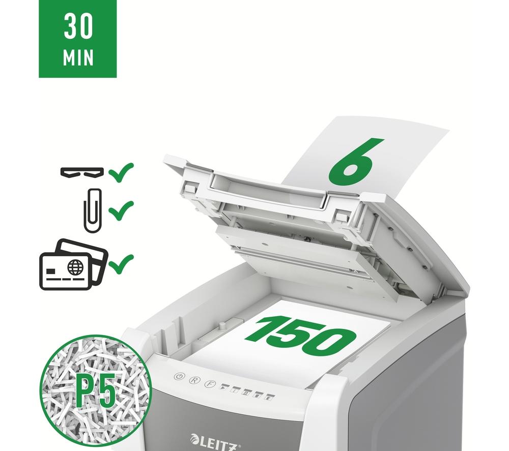 LEITZ IQ AutoFeed Office 150 P5 Micro Cut Paper Shredder image number 14 of 15