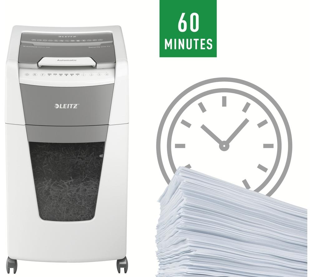 LEITZ IQ AutoFeed Office 300 P4 Cross Cut Paper Shredder image number 13 of 20