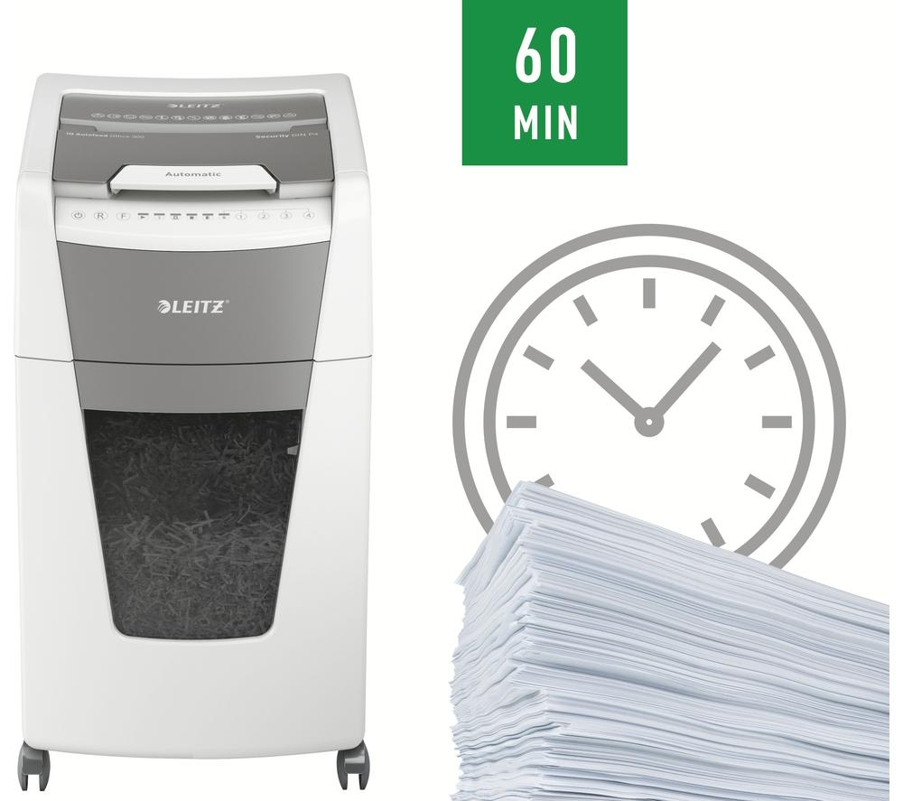 LEITZ IQ AutoFeed Office 300 P4 Cross Cut Paper Shredder image number 14 of 20
