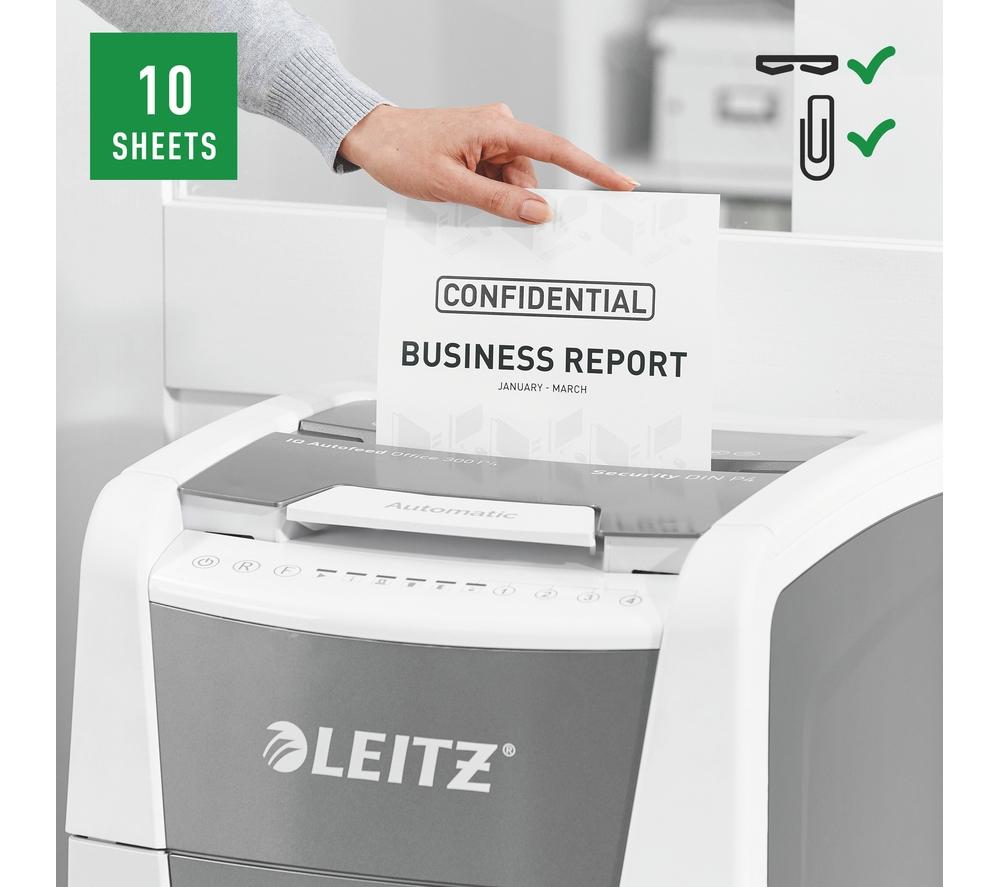 LEITZ IQ AutoFeed Office 300 P4 Cross Cut Paper Shredder image number 15 of 20