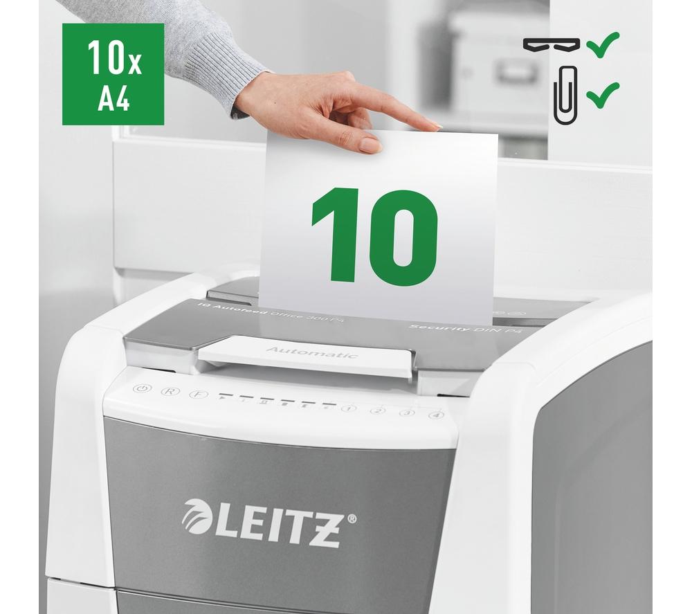 LEITZ IQ AutoFeed Office 300 P4 Cross Cut Paper Shredder image number 16 of 20