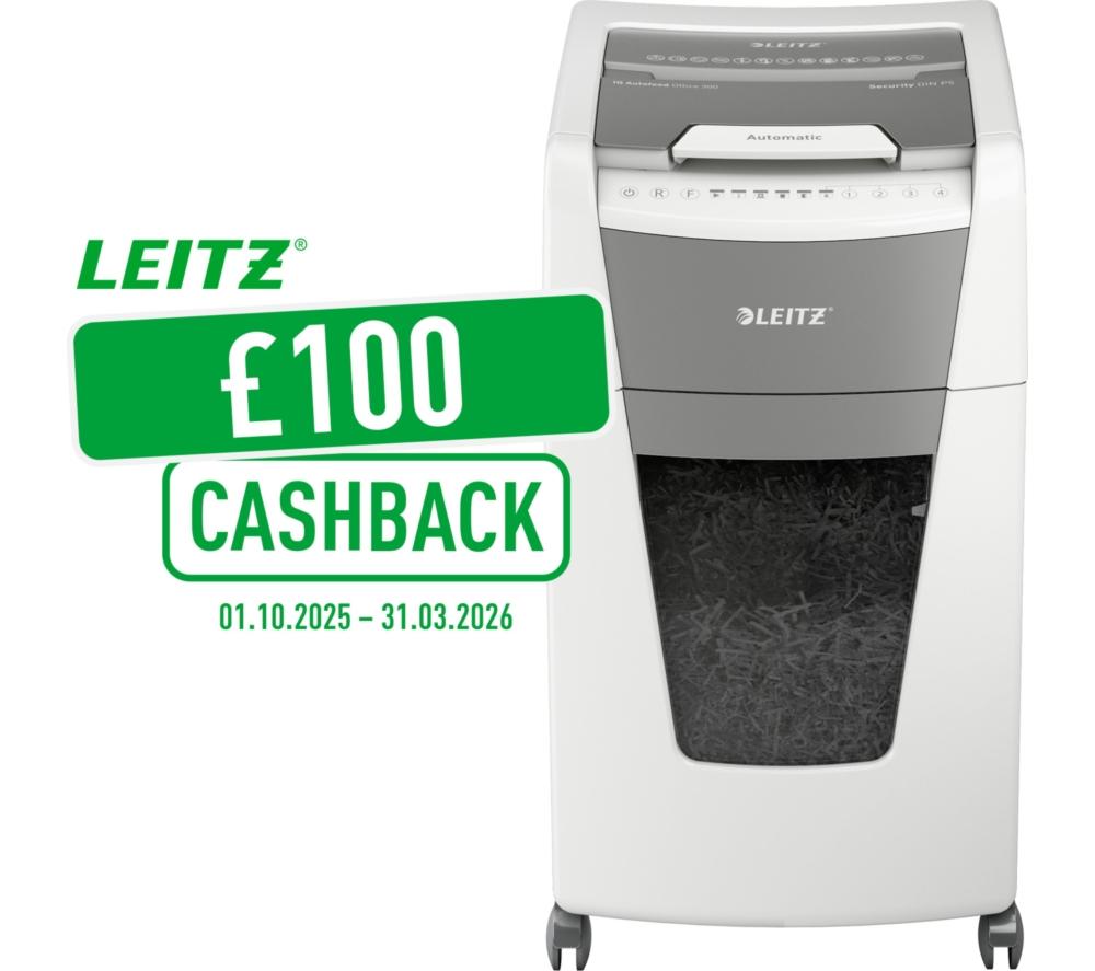 LEITZ IQ AutoFeed Office 300 P5 Micro Cut Paper Shredder image number 2 of 11