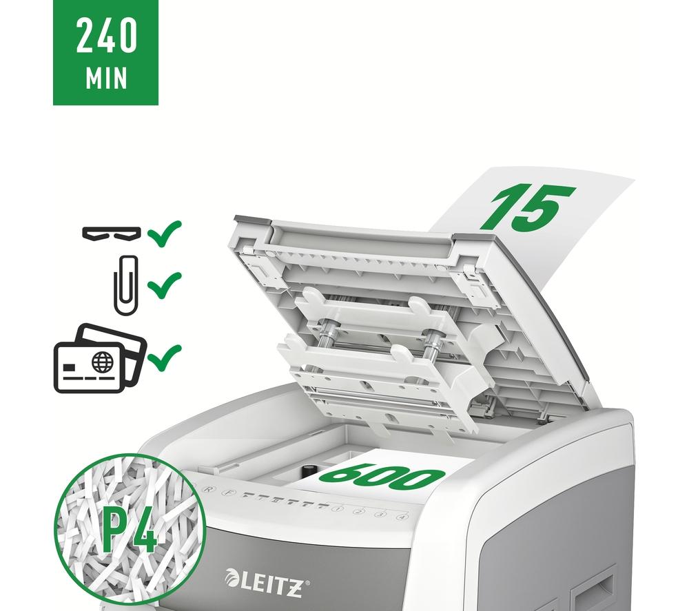 LEITZ IQ AutoFeed Office Pro 600 P4 Cross Cut Paper Shredder image number 17 of 19