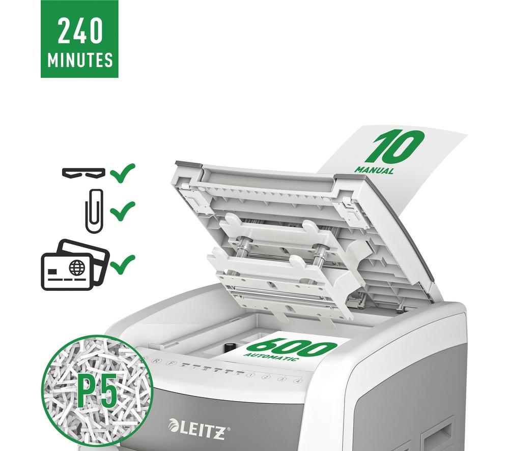 LEITZ IQ AutoFeed Office Pro 600 P5 Micro Cut Paper Shredder image number 12 of 15