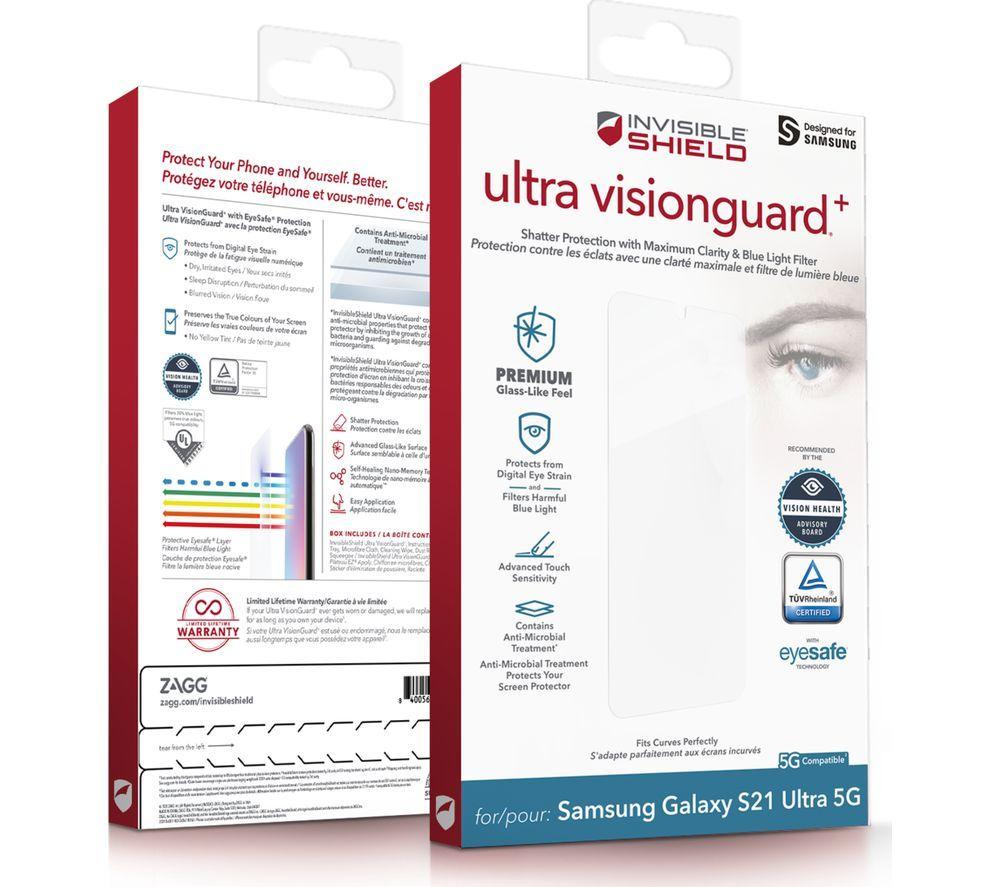 ZAGG InvisibleShield Ultra Visionguard+ Samsung Galaxy S21 Ultra Screen Protector