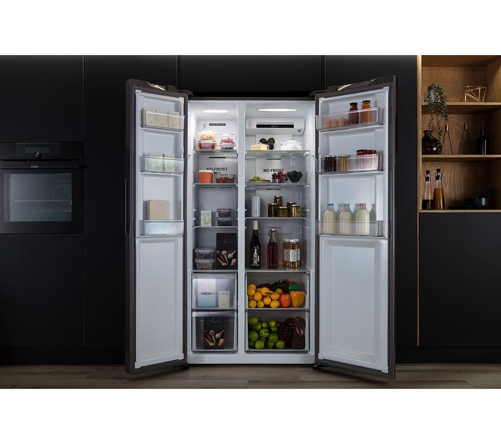 HAIER HSR3918ENPG American-Style Fridge Freezer - Silver image number 14 of 19
