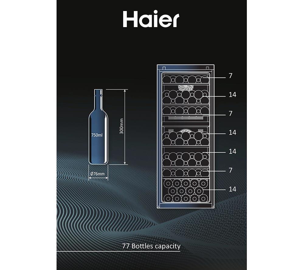 HAIER HWS77GDAU1 Dual Zone Wine Cooler - Black image number 17 of 17