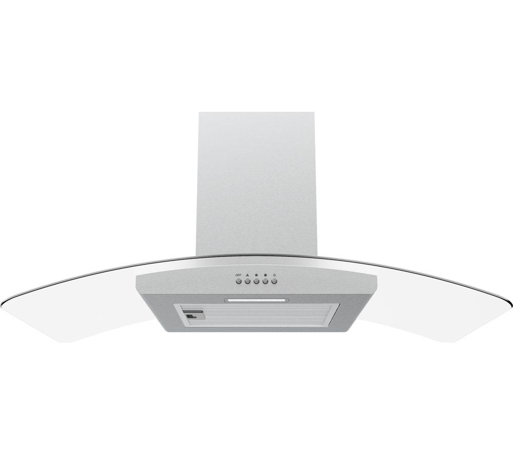 LOGIK L90CHDG21 Chimney Cooker Hood - Stainless Steel & Glass, Stainless Steel