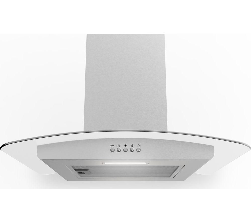 LOGIK L60CHDG21 60 cm Chimney Cooker Hood - Stainless Steel & Glass image number 3 of 4