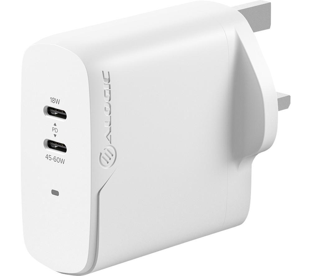 Image of ALOGIC WCG2X63-UK Universal USB Type-C Charger - 2 m, White